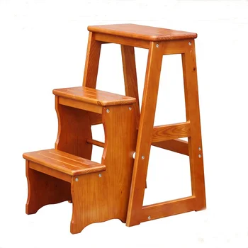 домакински богат на функции стремянка от масивно дърво, дървен стол лестничный