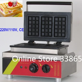 правоъгълна вафельница, вафельная машина за печене от неръждаема стомана 220 v/ 110