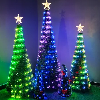 светодиодна Коледна елха, адресуемая WS2812B SK6812 IC пиксела, домашни приказни светлини, дистанционно празнична украса, светлинна венец, сватба