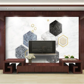 стенни рисувани wellyu на поръчка модерен минималистичен 3D геометричен триизмерен фон с шестиугольником фонови картинки за хол