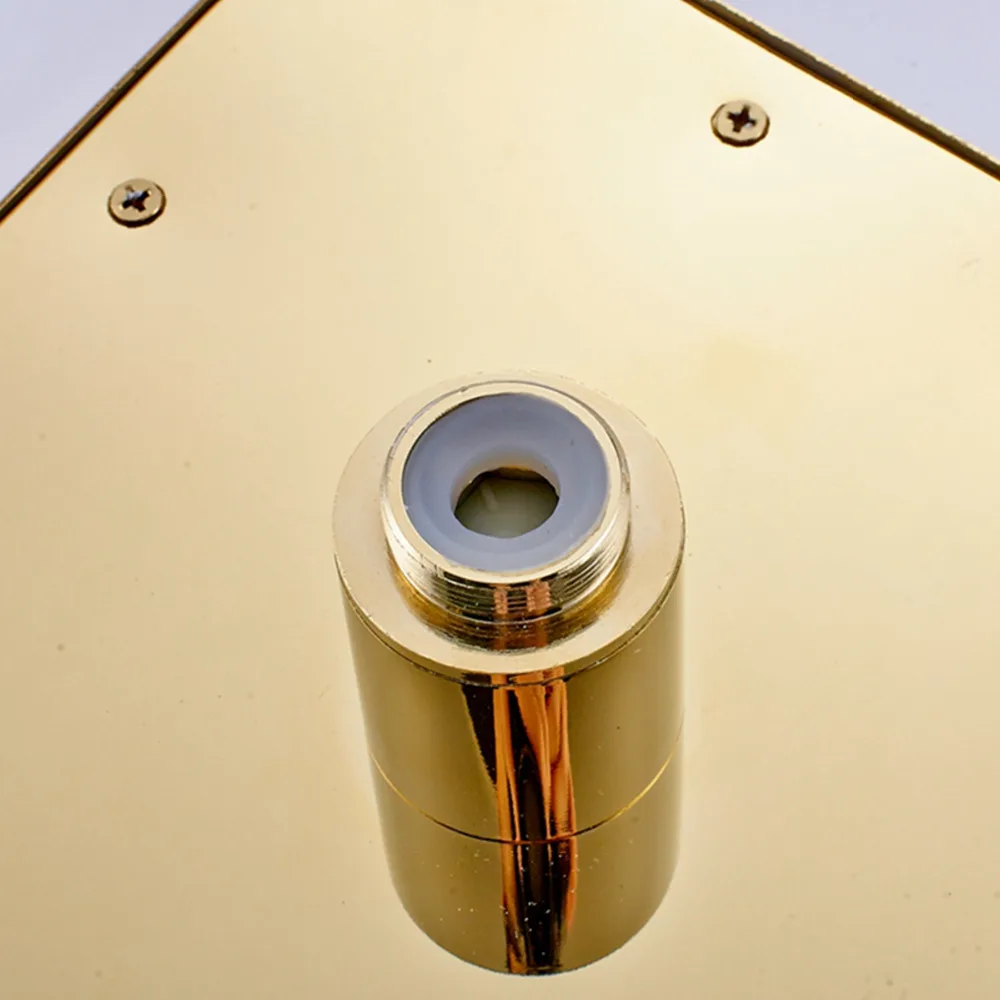 Златна led накрайник за душ, с променящ се цвят, квадратен смесител за душ с дъждовна тупалка, аксесоари за баня, на най-горния спрей за душ