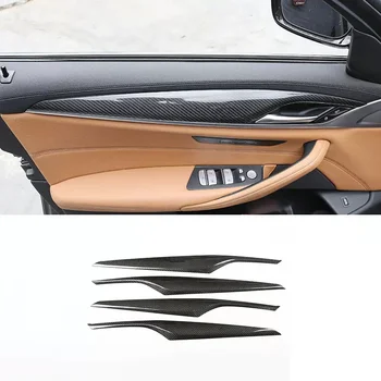 4 Бр. Сега карбон за BMW серия 5 G30 G38 2018-2022 Украса на вътрешната врата на таблото на автомобила, декоративни капачки, стикери, Аксесоари