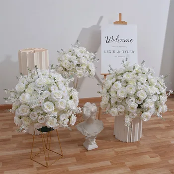 80/60/50/30 см, голяма бяла роза, изкуствени цветя, централно украса на сватбената маса, Бальная споразумение, пътен подпори за партита, Срещи