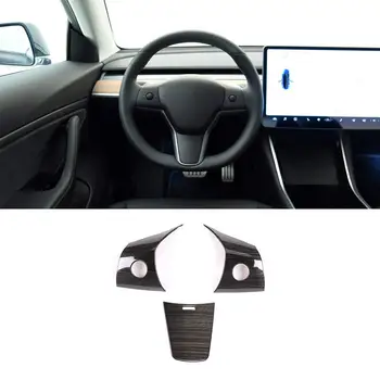 ABS Черна/Сребриста Декорация на рамката на волана за Tesla Model 3