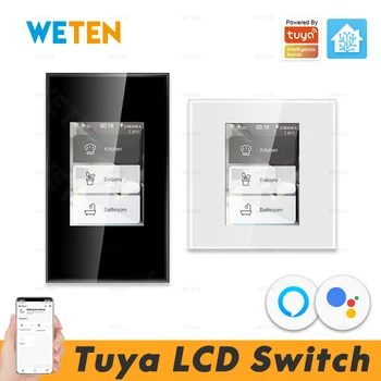 LCD Wifi Умен Стенен Прекъсвач на Светлината на Hristo Smart Life App, Поддържа Домашен помощник Алекса Google Home САЩ, ЕС И 110 В НА 220 В Енергийния Монитор
