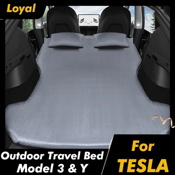 Автомобилна легло за пътуване Tesla Model 3 Modely 2017-2023 Надуваем надуваем дюшек за къмпинг на открито от специална тъкан замшевой