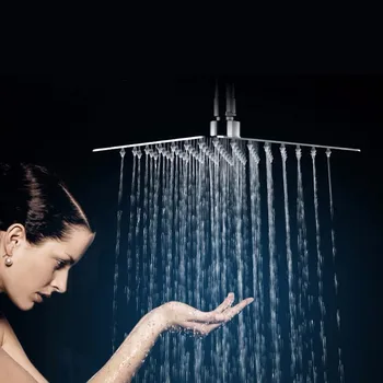 Ультратонкая накрайник за душ с високо налягане от неръждаема стомана, спестявайки вода, спрей за душа в банята, тропически душ